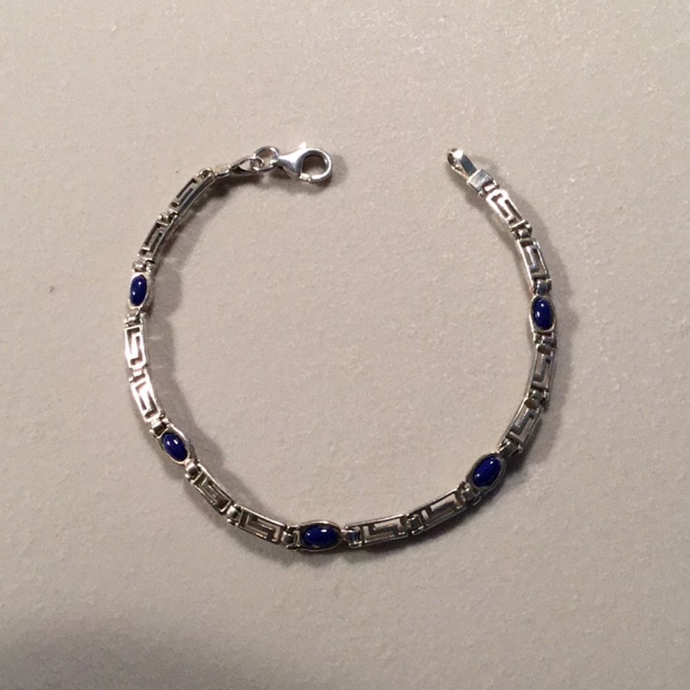 Sterling Lapis Bracelet